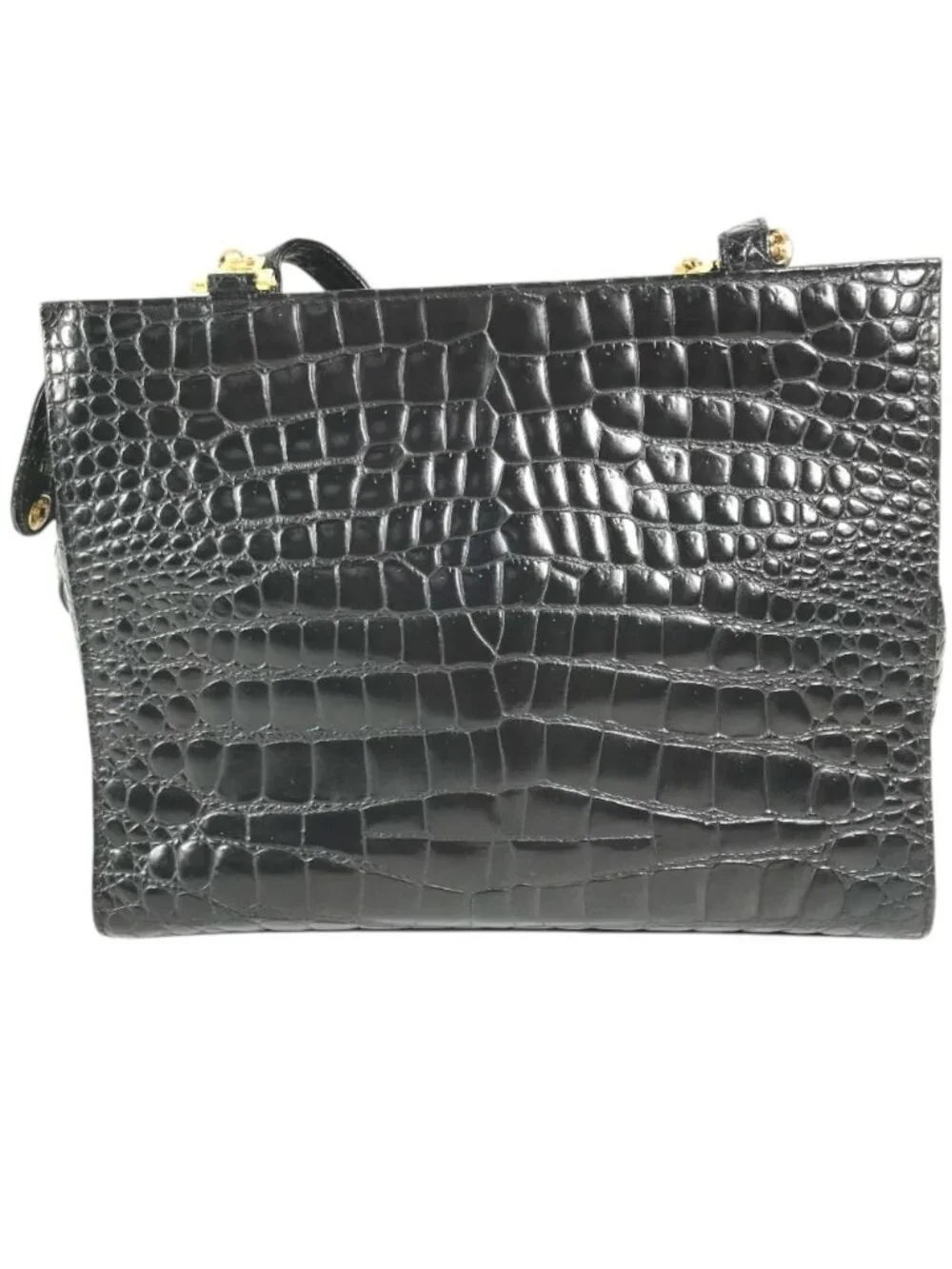 Versace Shoulder Bag Big Medusa Logo Greca Embossed Leather Black